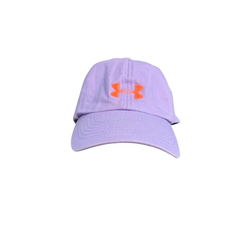 Under Armour Youth Purple Baseball Cap Orange Logo Adjustable Hat 1272197 OSFA